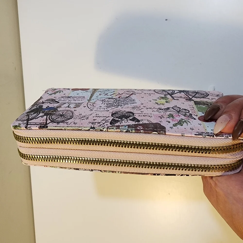 Paris Motif Pink Wallet NWT